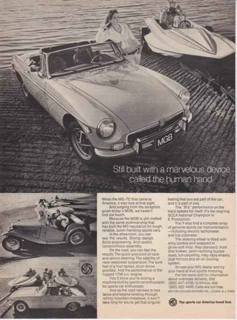 1973 MG MGB Convertible MG-TC & Speed Boat photo "You are Part of the Car" Ad