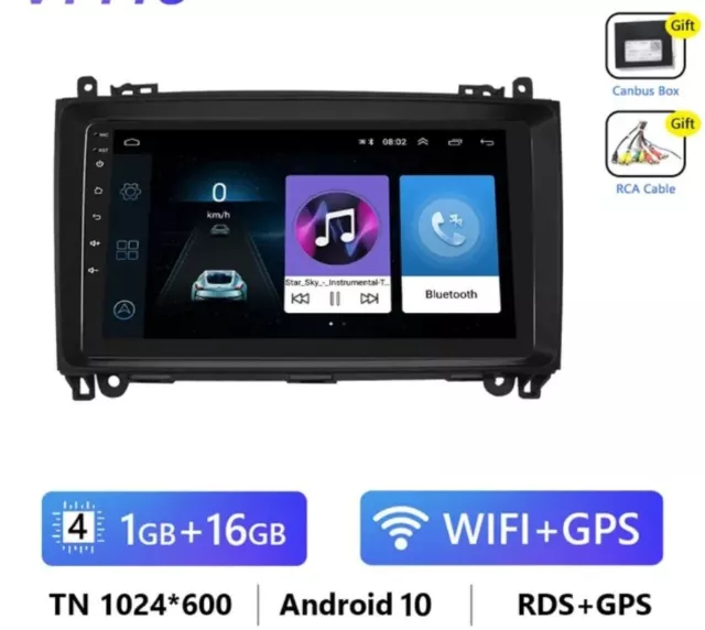 Radio 2 Din Per Mercedes Classe A W169 B W245 Bluetooth Android Gps Rds Wi-Fi