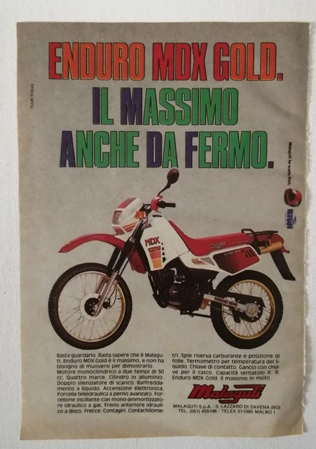 MALAGUTI MDX GOLD Pubblicità Advertising Anni '80 18,5 X 13