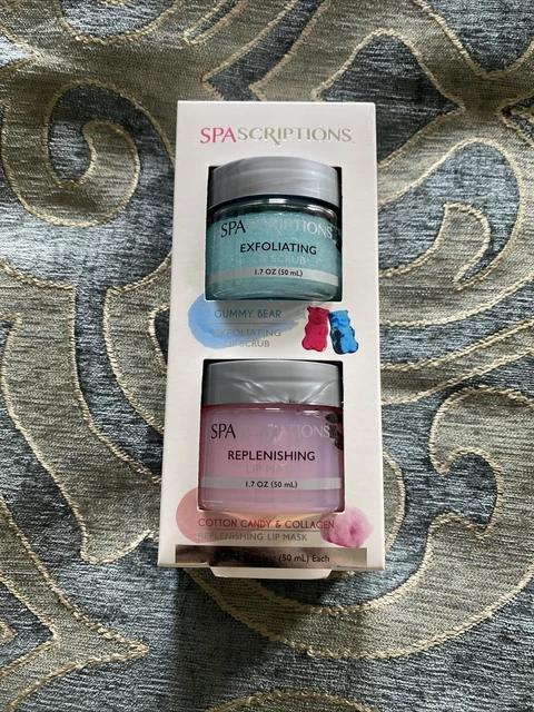 Spascriptions Lip Therapy Kit Lip Scrub EXFOLIATING SOOTHING Cotton Candy