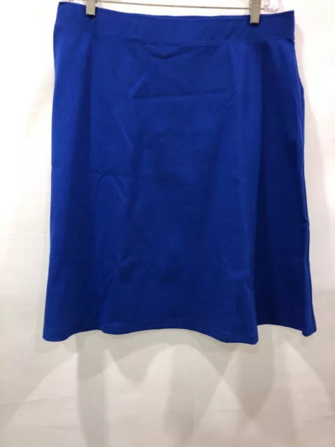 Liz Claiborne New York Essential Ponte Knit Pull-on Skirt Blue X-Small Size QVC 2