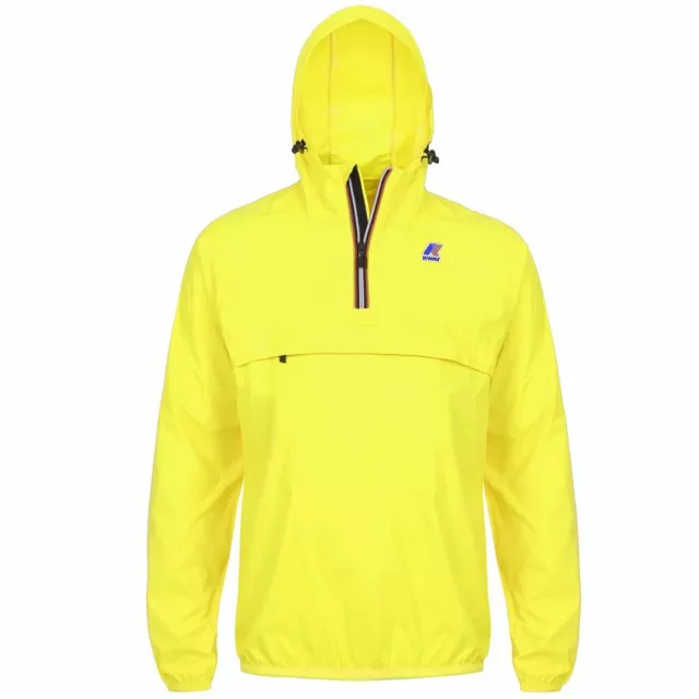K WAY LE VRAI Leon Neon Yellow Shiny Nylon Anorak Jacket Large EUR 90 30 PicClick FR