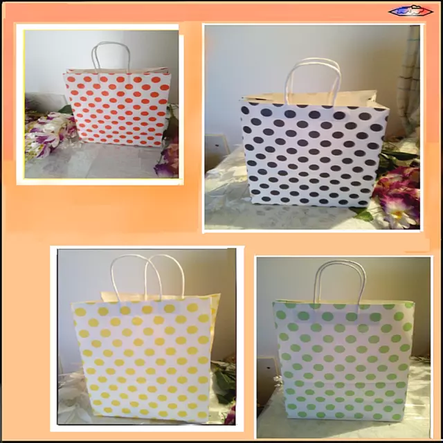lot de 2 sacs d'emballages cadeaux 33x25cm 4 couleurs au choix