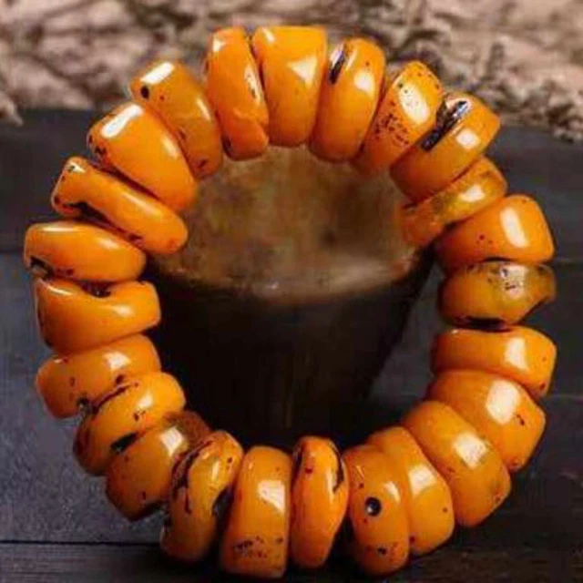 Retro abacus bead amber bracelet amber beeswax Bohemia Gift Chakra Restore