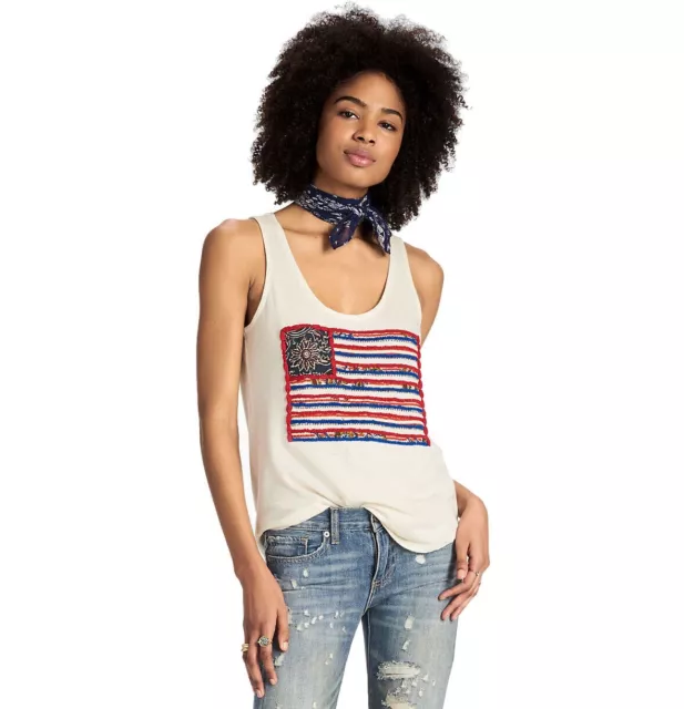 LUCKY BRAND AMERICAN Flag Tank Top (Red, White, Blue, Size XS) $9.88 -  PicClick