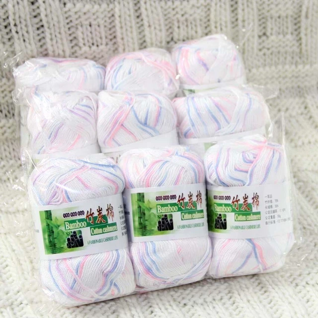 Venta 9BallsX50g Nueva Alfombra de Tejer a Mano Algodón Bambú Bebé Hilo 39