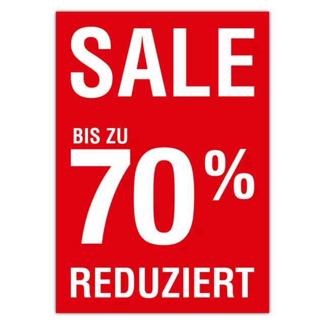 Plakat "Sale / Reduziert / 70 Prozent" DIN A1 AUSVERKAUF SALE % Räumungsverkauf