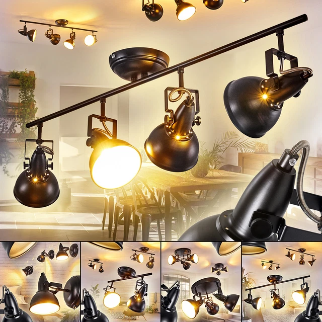 6er ckenstrahler E27 Retro Vintage Gold schwenkbar Metall ckenlampe für Schlafzimmer max. 25 W