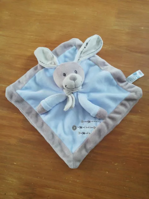 Doudou Simba Toys Nicotoy Lapin Plat Beige Bleu Marron Croix Carré Écharpe