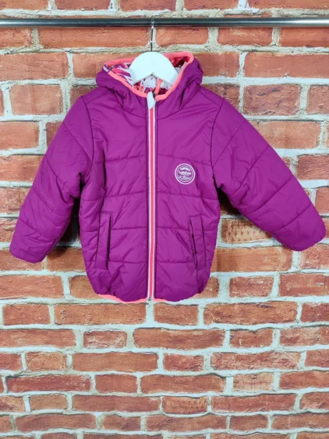Girls Coat Age 3-4 Years Wed'ze Pink Reversible Light Windbreaker Jacket 104Cm