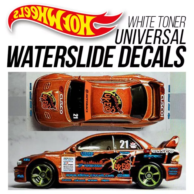 1/64 Scale YUKE'S ORANGE Custom White Toner Universal WaterSlide Decal Hot Wheel