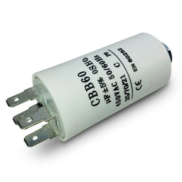 Uxcell Ceiling Fan Capacitor CBB61 5uF 250V AC 2 Wires Metallized Polypropylene Film Capacitor 47x29x18mm For Electric Fan Pump Motor Generator 2Pcs