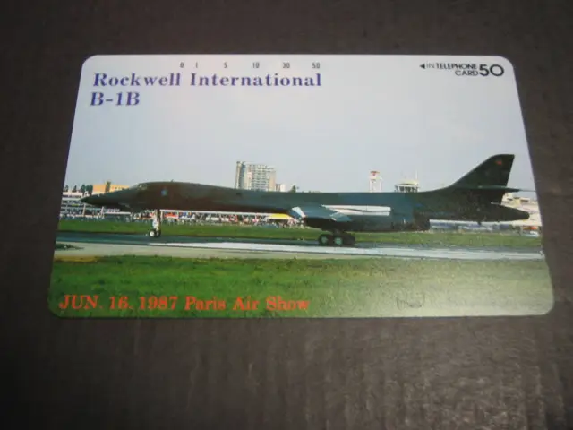 1 unused phone card Paris Air Show Rockwell International B 1B