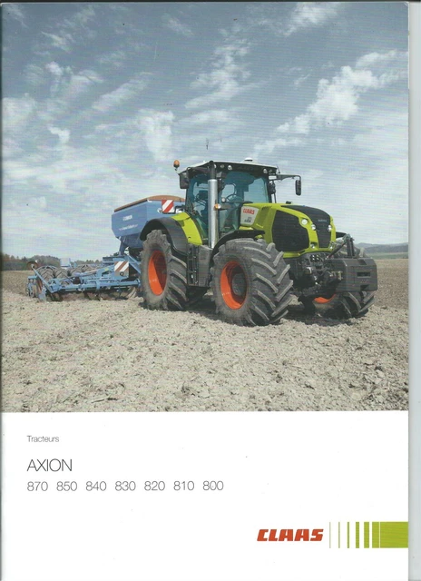 BROCHURE PROSPECTUS prospekt Tracteurs CLAAS AXION 870.850.840.830.820 ...