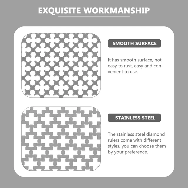 1 Set DIY Zeichnung Herrscher Diamant Mesh Herrscher Edelstahl Mesh Herrscher 10