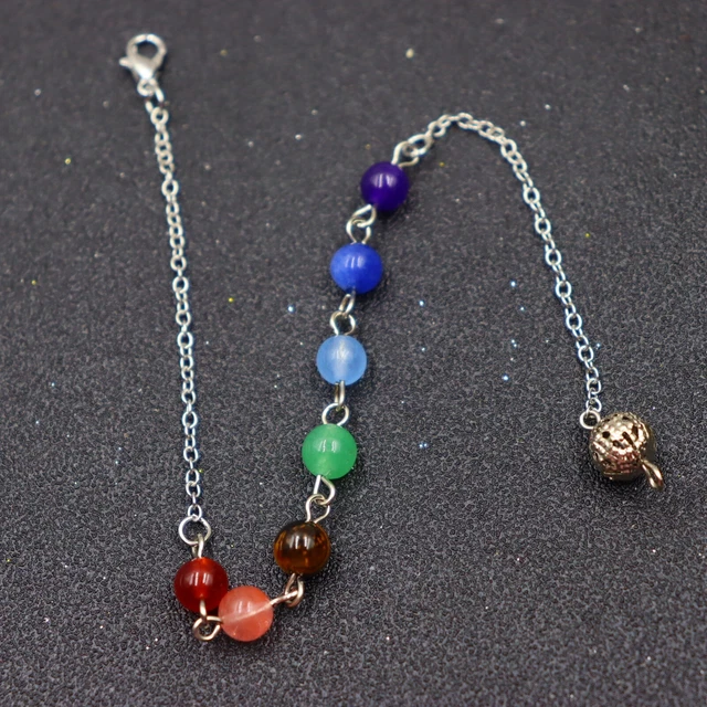 Natural Quartz Crystal Stone Pendant Chakra Pendulum Necklace Healing Reiki Yoga