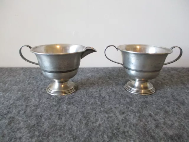 VINTAGE FISHER STERLING SILVER CREAMER SUGAR SET - 152g - NO MONO (NOT WEIGHTED)