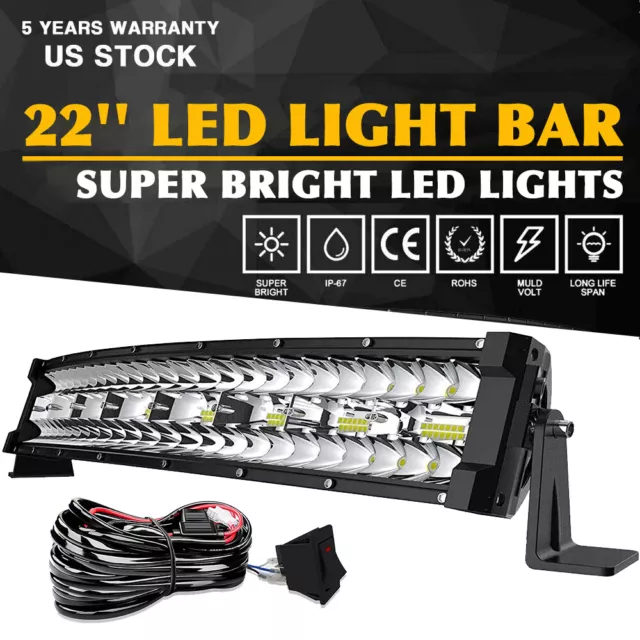 22"in LED Light Bar Front Bumper Grille for Ford F-150 F-250 Super Duty w/Wiring