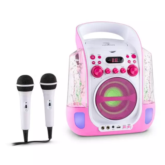 (B-WARE) AUNA KARAOKE MUSIK ANLAGE CD USB MP3 PLAYER LEUCHTEND 2x MIKROFONE