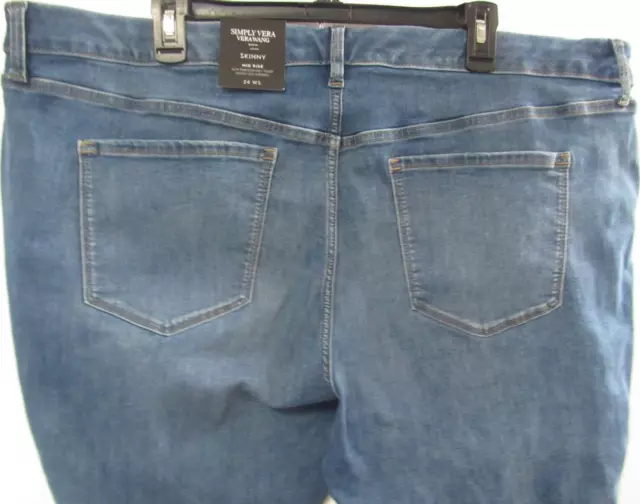 Simply Vera, Vera Wang Denim, Skinny mid-rise Blue Jeans Women's 24 W S CLEH15 3