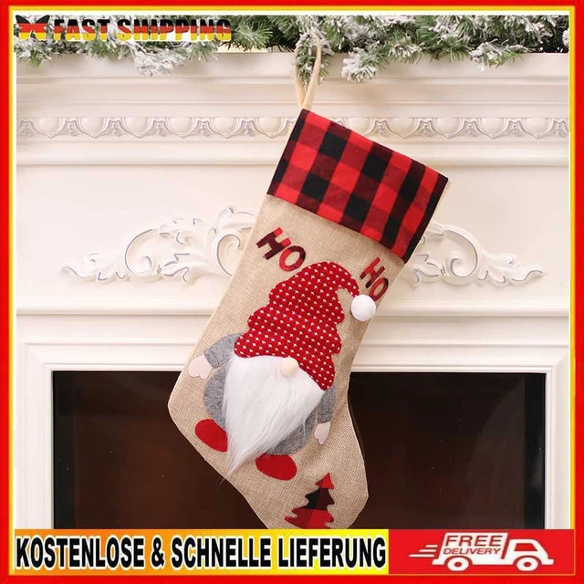 Bolsa de dulces sin rostro para chimenea medias de Navidad decoraciones de árboles de Navidad