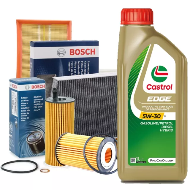 Kit tagliando olio CASTROL EDGE 5W30 6LT+4 FILTRI BOSCH BMW SERIE 1 E87 dal 2007