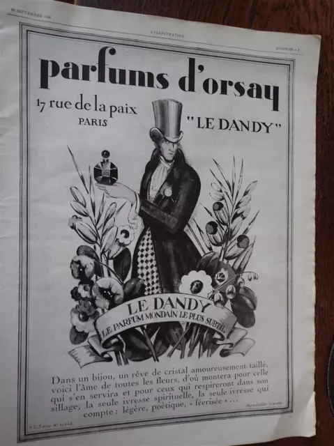 PARFUM D'ORSAY + COLUMBIA par Marcel ARTHAUD + UNIC pub papier ILLUSTRATION 1928