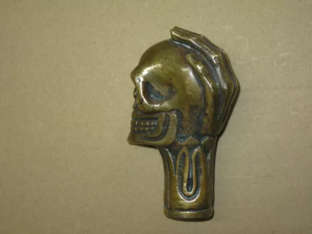 Bronze  Ersatz Griff für Gehstock   Spazierstock Stockgriff Totenkopf Skull