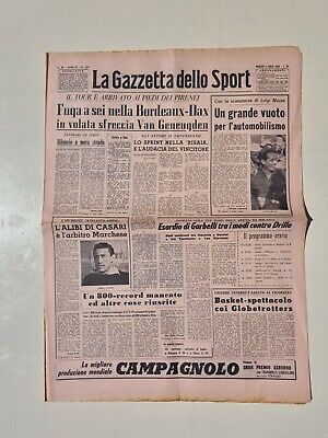 VAN GENEUGDEN DAX GAZZETTA DELLO SPORT 8 LUGLIO 1958 MORTE LUIGI MUSSO 