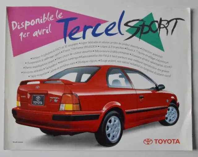 1996 TOYOTA Tercel Sport Dealer Leaflet - French - Canada