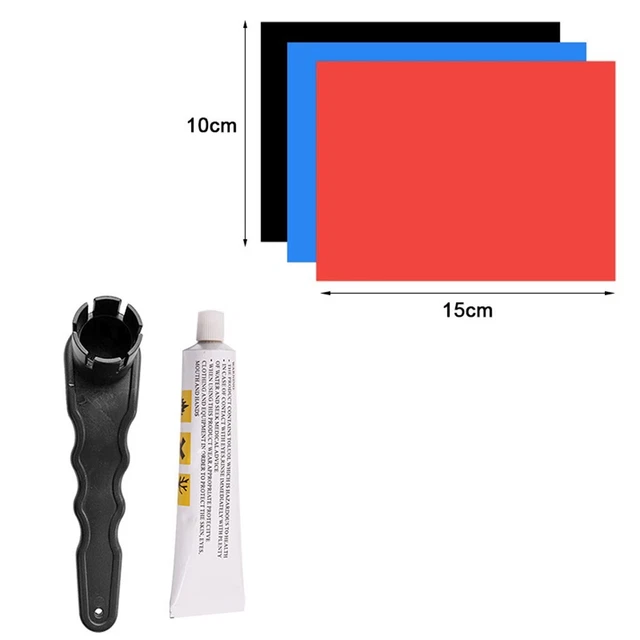 GOMAKERER Kit De Réparation Pour Bateau Gonflable - 3 Rouleaux Patchs PVC + 2 Grattoirs, Pour Kayak, Canoë, Radeau