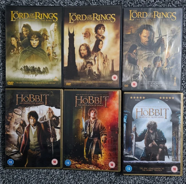 LORD OF THE Rings & Hobbit Trilogy DVDs Bundle Middle Earth Collection ...