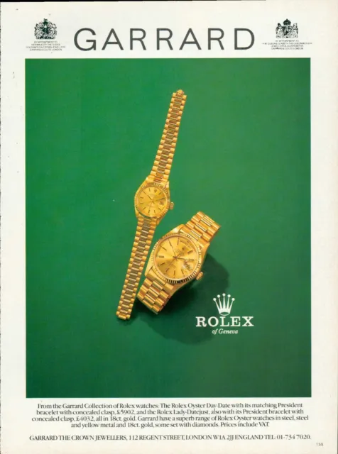 ROLEX Watch Magazine Print Ad jewelry accessory Oyster Day-Date 1980's 1pg 1985