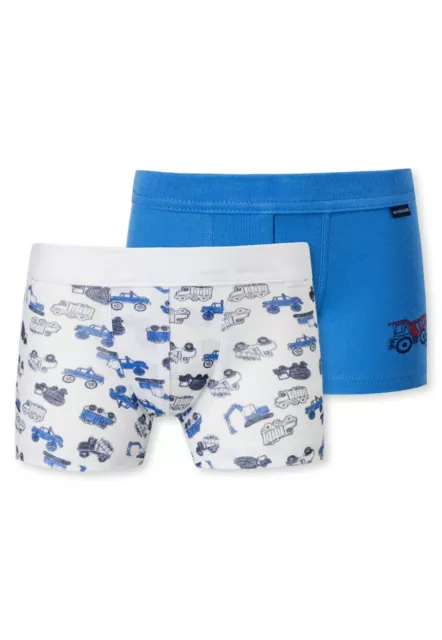 SCHIESSER ragazzi pantaloncini hip confezione da 2 camion taglia 104-140 100% CO biancheria intima