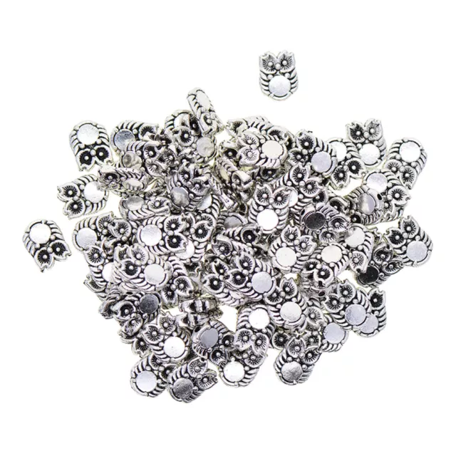 100 Stücke 10 x 8 x 3 mm Antik Silber Eule Vogel Spacer Perlen im