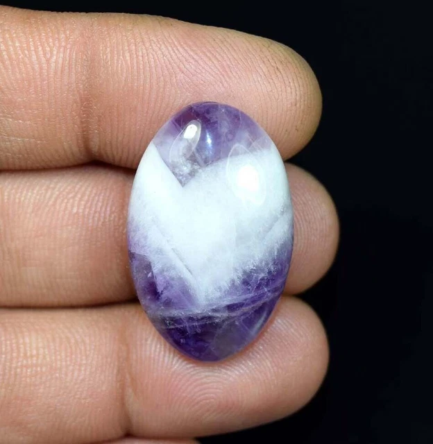 Cabochon ovale en dentelle d'améthyste naturelle Pierre précieuse en vrac...