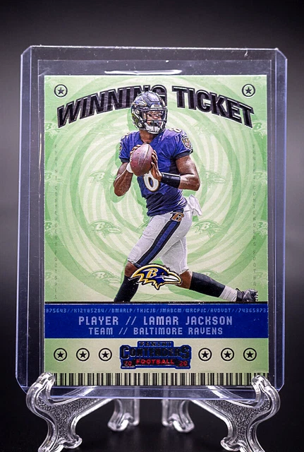 2020 Panini Contenders Football Lamar Jackson Winning Ticket #WT4 Ravens