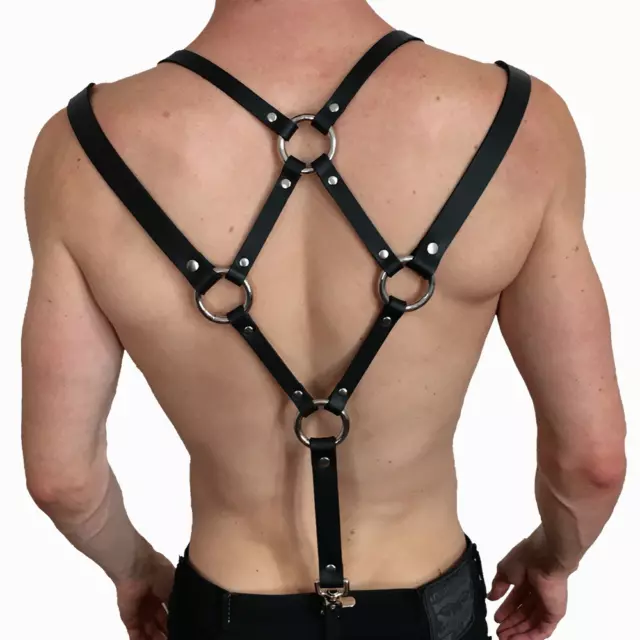 Cinture toraciche sexy uomo in pelle fetish bondage calze abbigliamento club