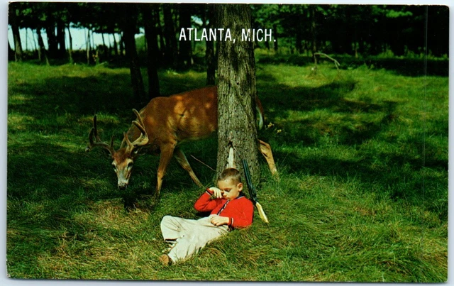 Postcard - Forty Winks, Vacationland Scene - Atlanta, Michigan