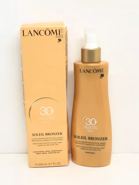 Lancome Soleil Bronzer Smoothing Protective Milk Mist for Body SPF 30, 200ml NEW 2