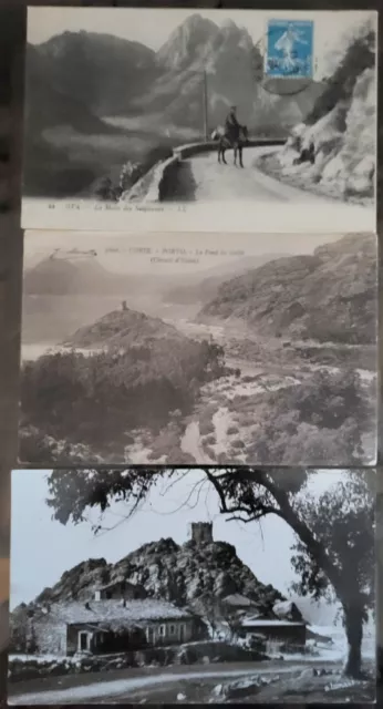 CORSE PORTO / OTA Corsica lot de 3 CPA  carte postale ancienne