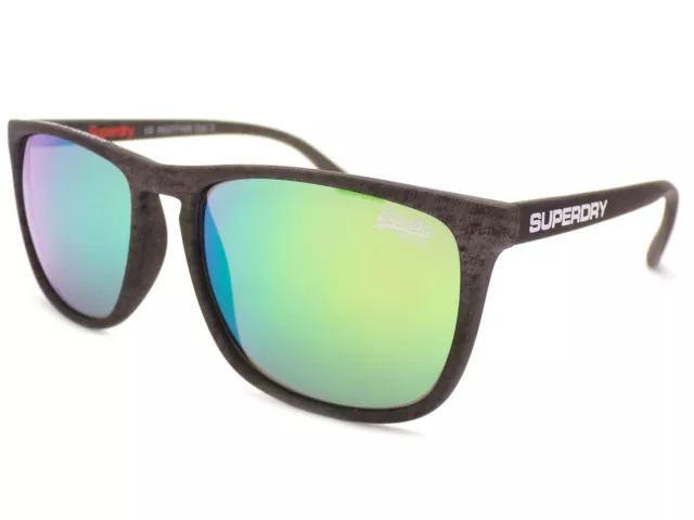 Superdry Shockwave Soleil Foncé Chiné Gris avec Vert Lentilles en Miroir 182