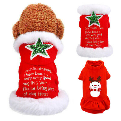Vestito Costume Babbo Natale per Cani Piccola Media Taglia Natalizio Rosso XS