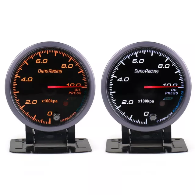 2.5'' 60mm Pointer 2 Colour LED Oil Press Pressure Gauge 12V Car Meter w. Sensor