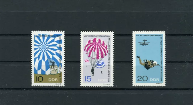 DDR Mi.-Nr. 1193-1195 postfrisch VIII. WM Fallschirmspringen Leipzig - b8378
