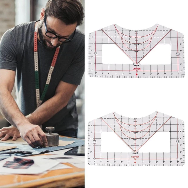 Accesorios de costura camiseta guía regla vinilo lineal alineación regla de costura