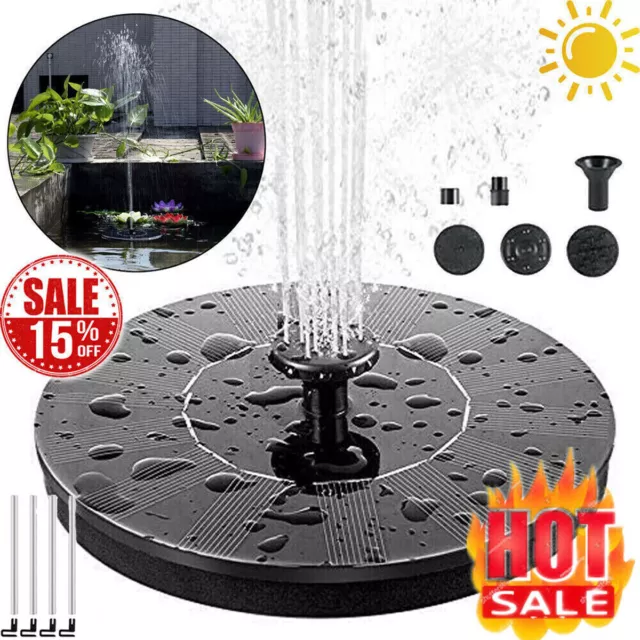 Solar Powered Floating Fountain Water Pump Garden Pond Pool Fish Tank Bird Bath，