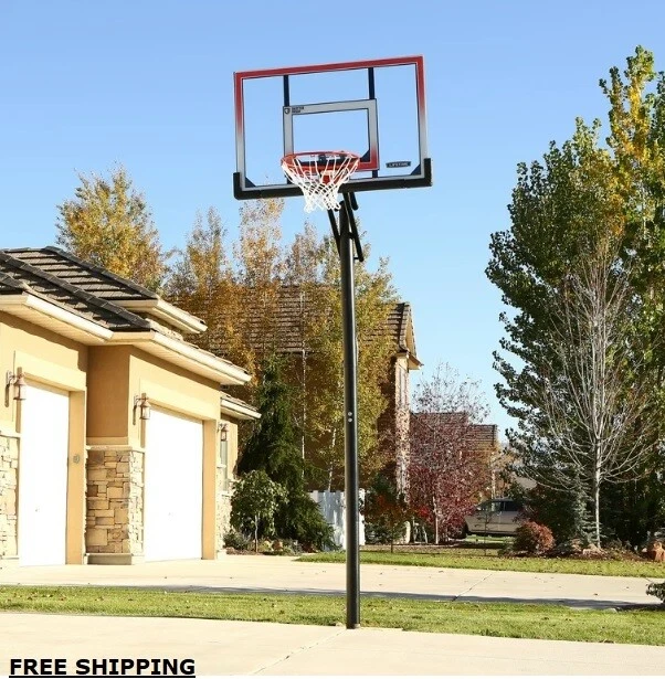 IN GROUND OUTDOOR Basketball Hoop Backboard System Portable Goal