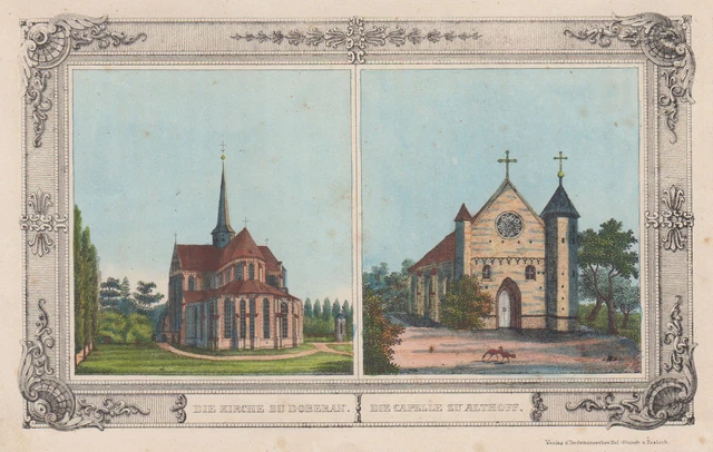 Malo Doberan Y * Althoff Original Colorido Litografía Tiedemann 1845