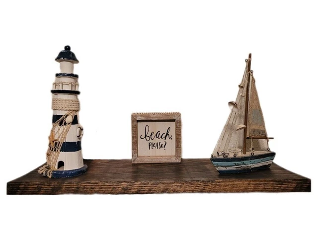 Floating shelf oak reclaimed barnwood upcycled rustic farmhouse bookshelf